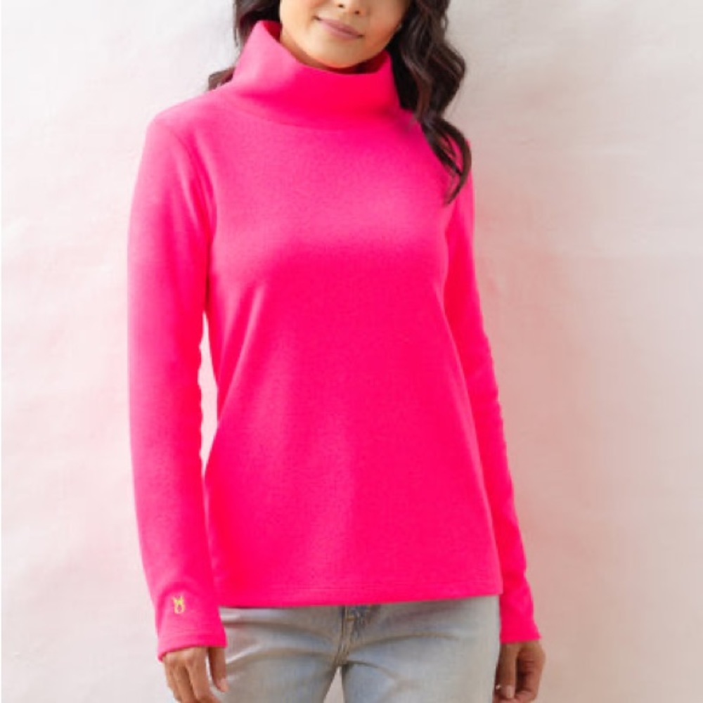 Dudley Stephens Neon Pink Greenpoint Turtleneck